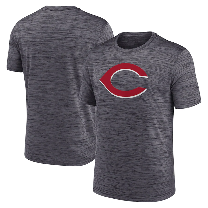 Men's Cincinnati Reds Grey Team Logo Velocity Performance T-Shirt